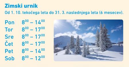 Zimski urnik Zbirnega centra JP KPV d. o. o. 1